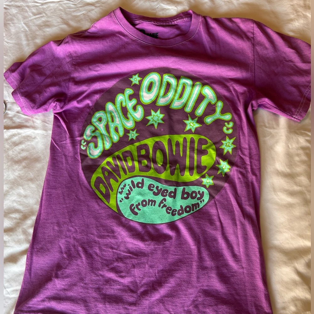 Purple David Bowie band tee sz xs